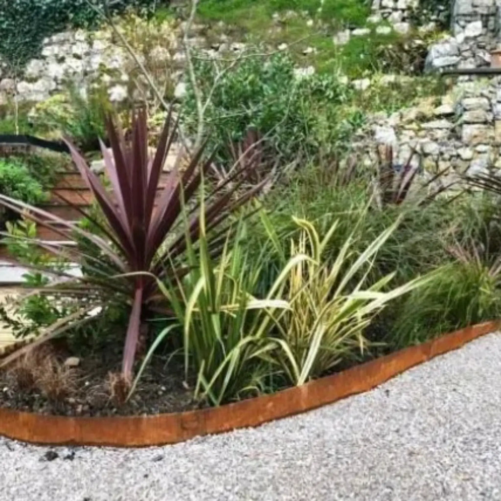 Bordure de chant 100 x 10 cm - Acier Corten - À l'unité 