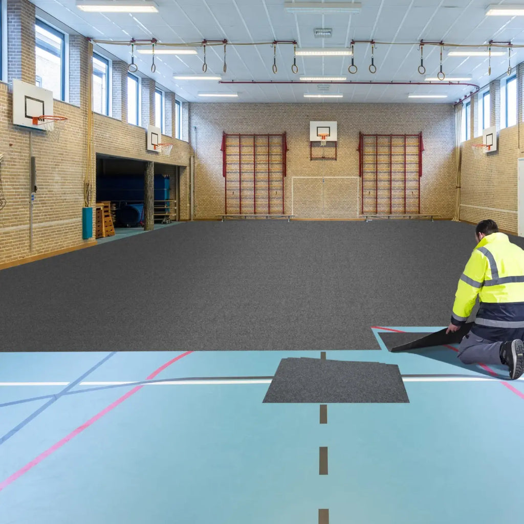 Dalle de moquette anthracite 2980 g/m² 1 m x 1 m – Lot de 200 pièces