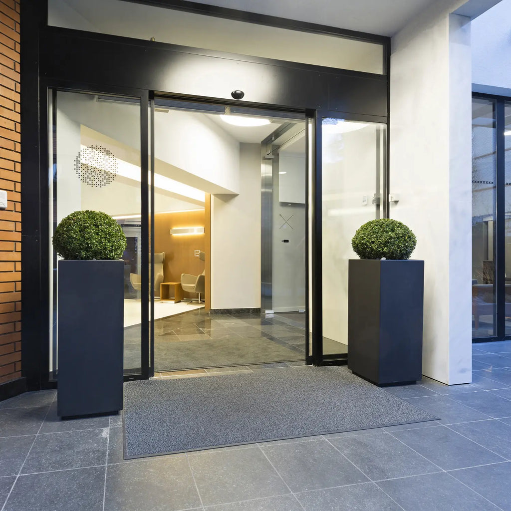 Cotton entrance mat, non-slip, 10mm, 115x180 cm, anthracite - per piece 