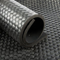 Non-slip rubber runner, hammered, 8mm, with inlay, 2x10 meters, black, per roll 