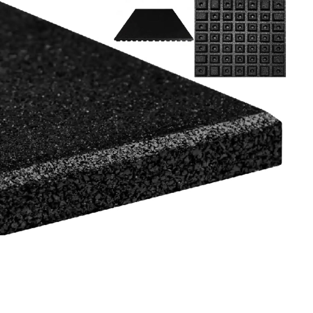 Dalle en caoutchouc 40 mm, couche supérieure base avec sous-couche antichoc, 1000 x 1000 mm – À l'unité 